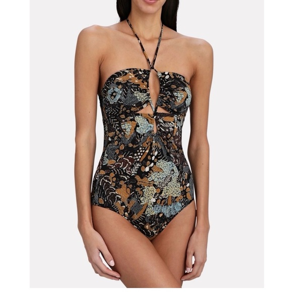 Ulla Johnson Swimsuit Size S Minorca Maillot Batik Print One Piece Cut Out - Picture 6 of 7